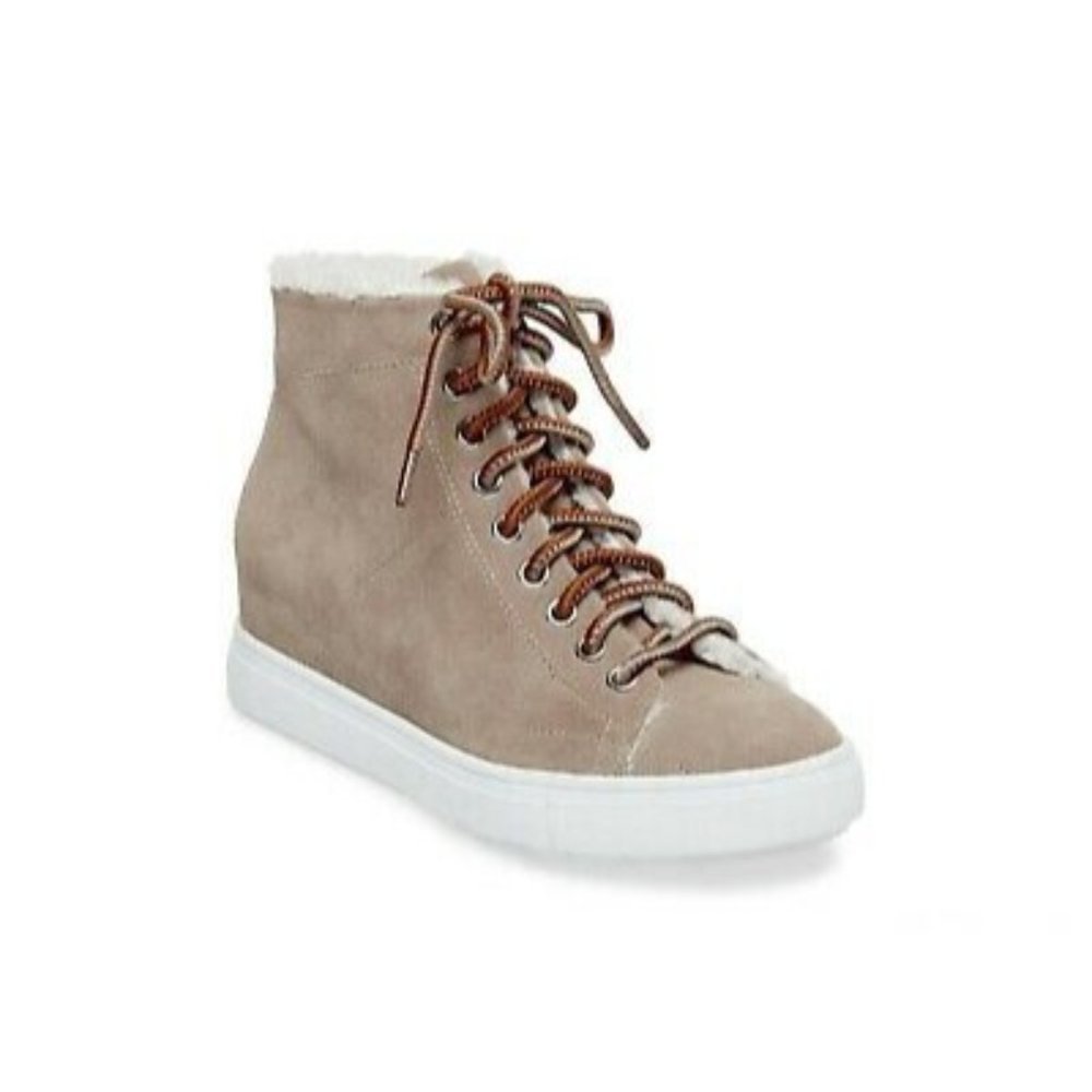 Steve Madden Fur Cuffed Wege Suede Sneakers